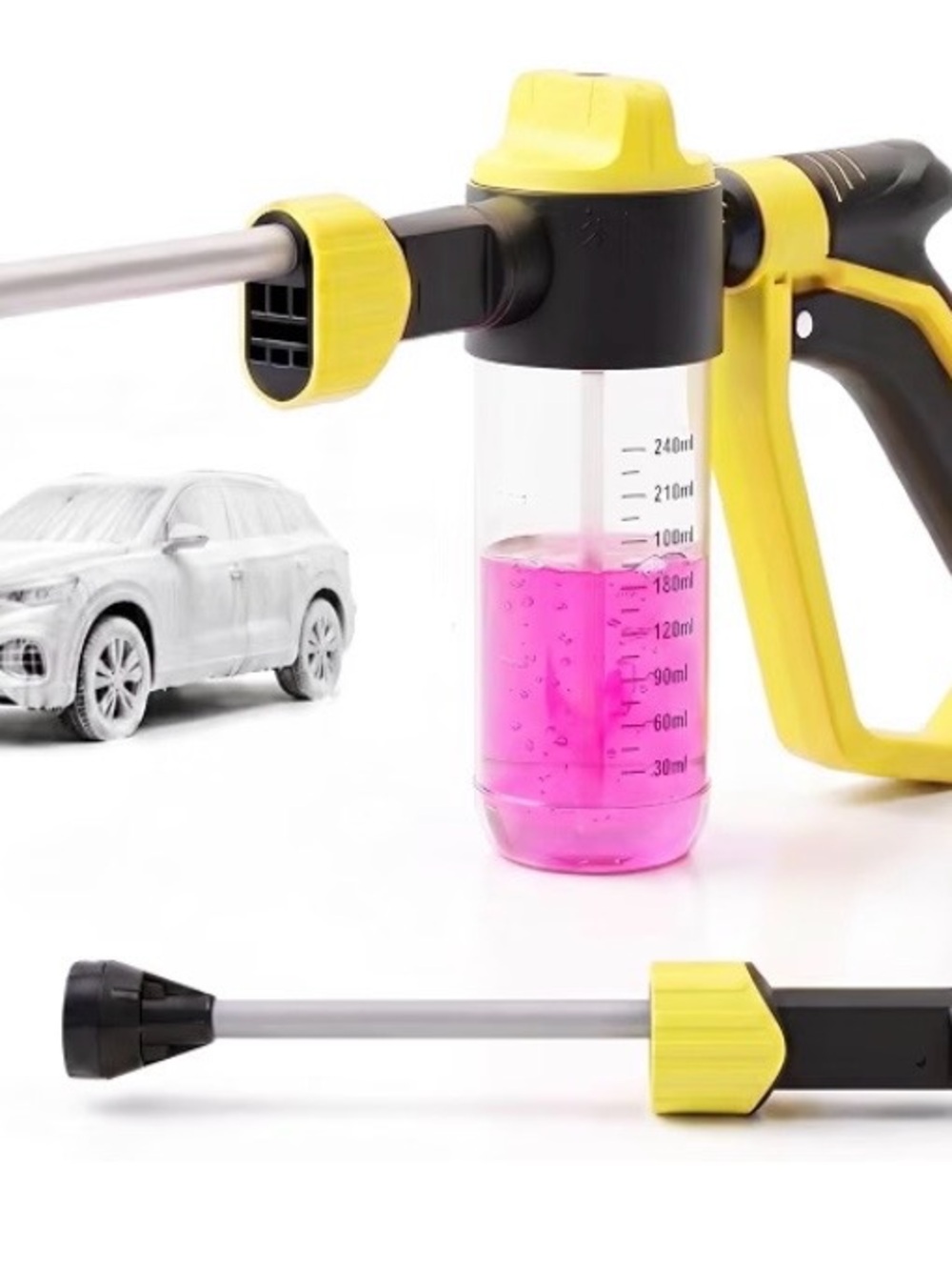NEW Car Wash Foam Gun for Garden Hose, Car Foam Cannon with 3 Spray Modes